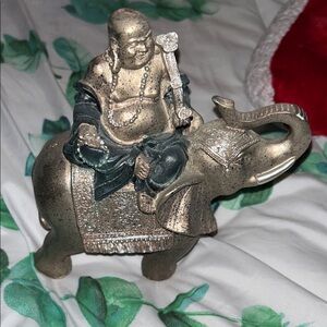 Gold Buddha on Elephant Figurine decor